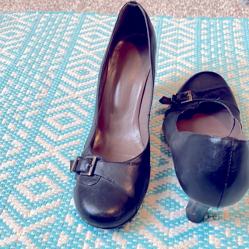 Black Buckle Heels